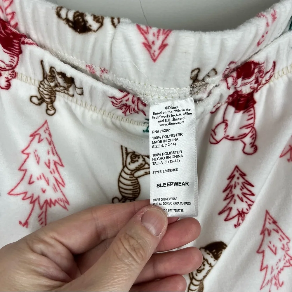 Disney Winnie the Pooh Women's Soft Christmas Top Pants Pajama Set 2-Piece Large - Picture 11 of 13